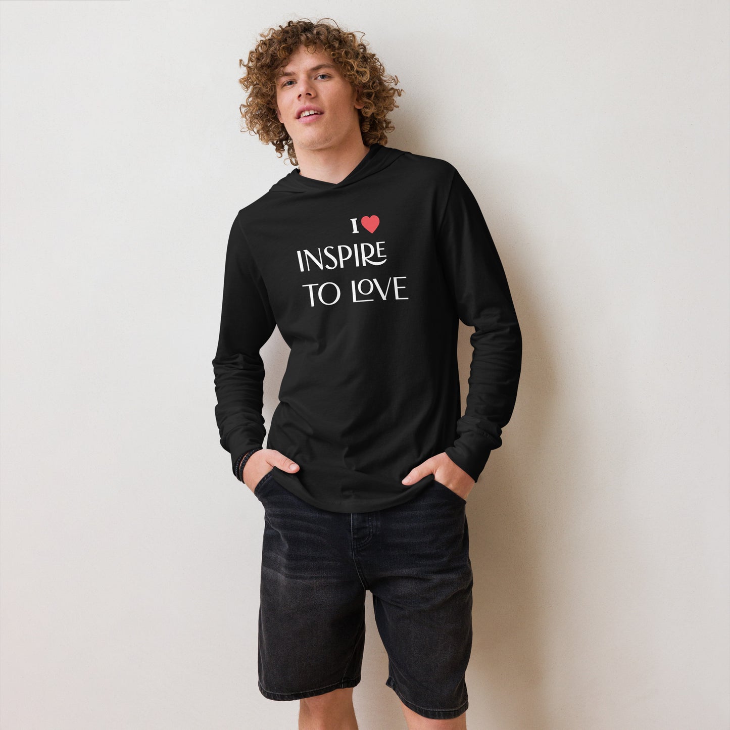 INSPIRE to LOVE Hooded long-sleeve tee