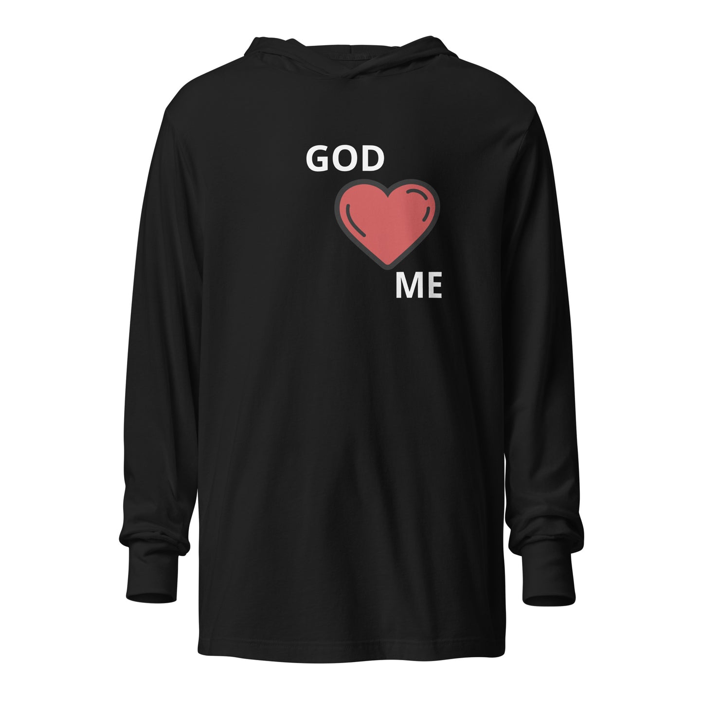 GOD LOVES ME (HEART) hooded long-sleeve tee