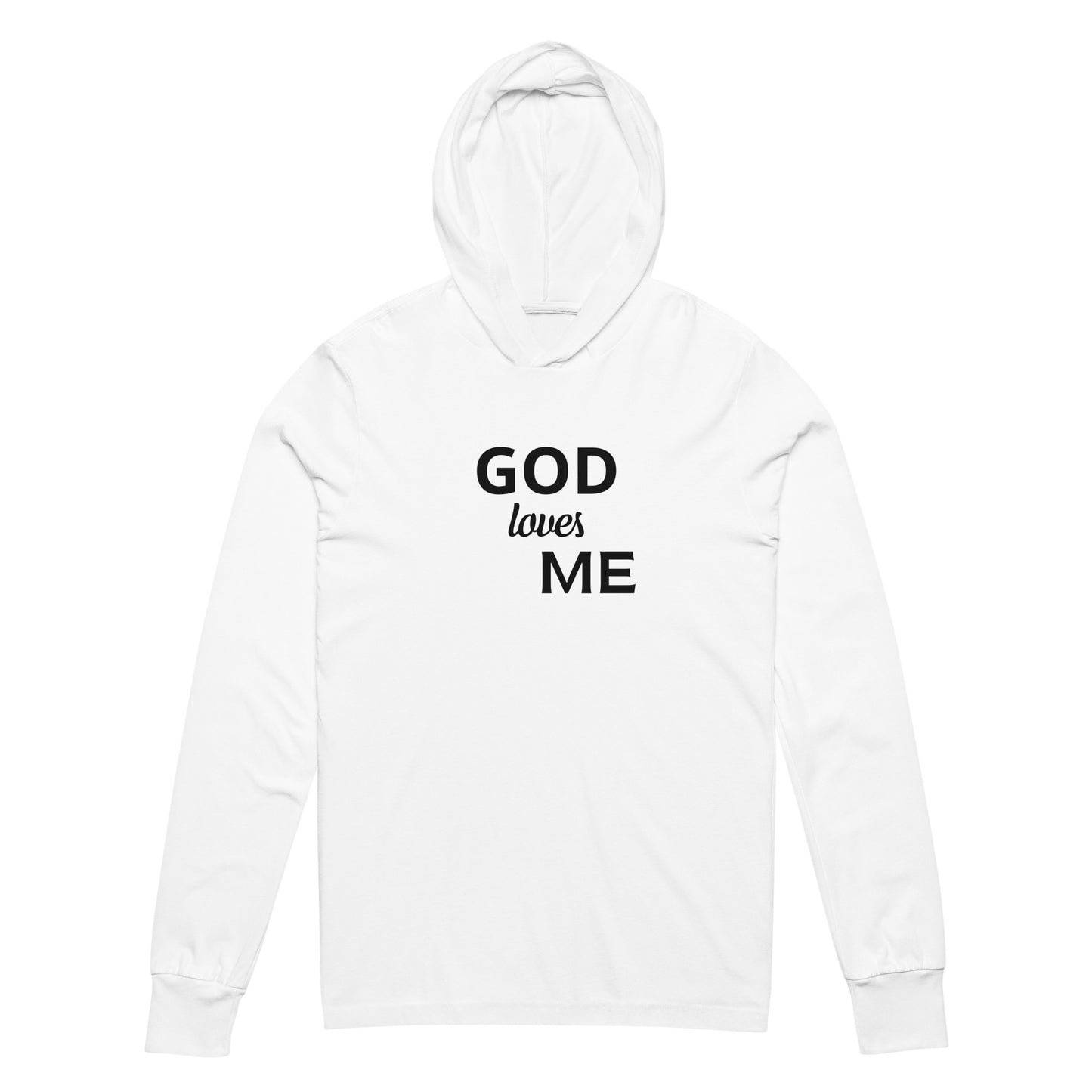 GOD LOVES ME hooded long-sleeve tee